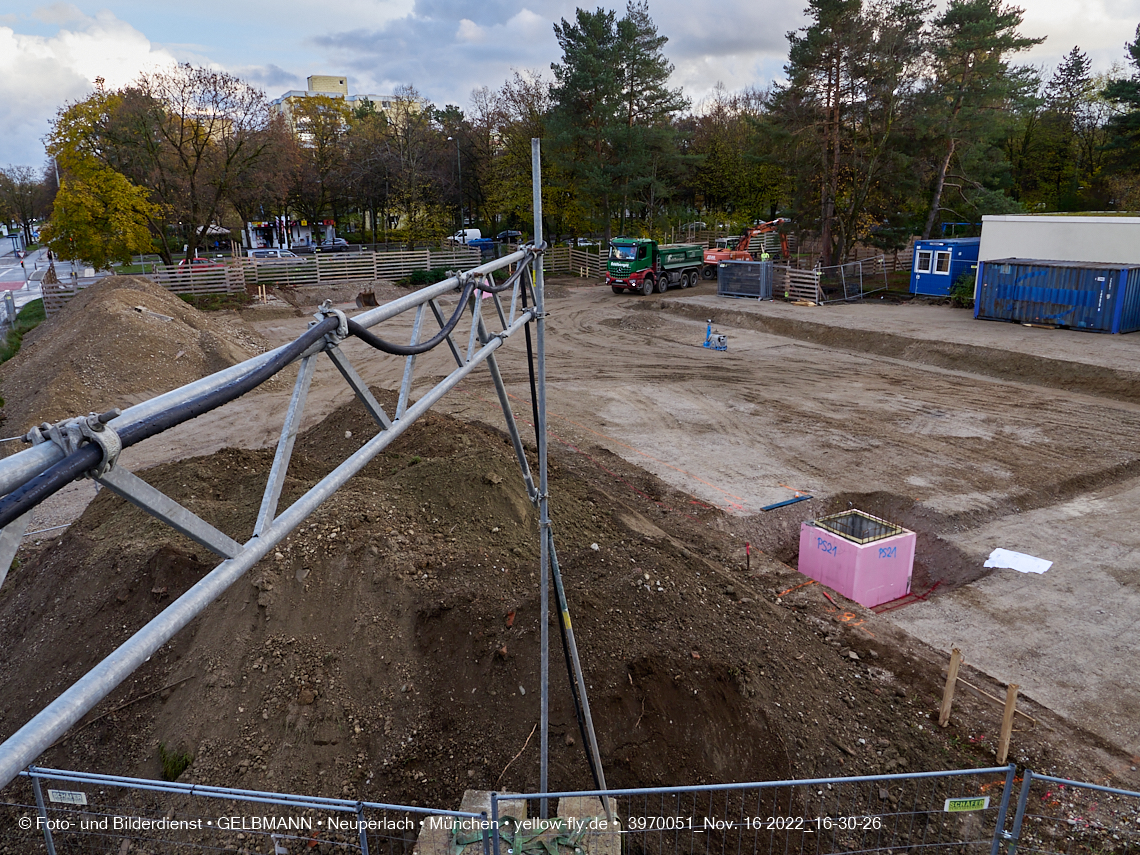 16.11.2022 - Baustelle an der Quiddestraße Haus für Kinder in Neuperlach